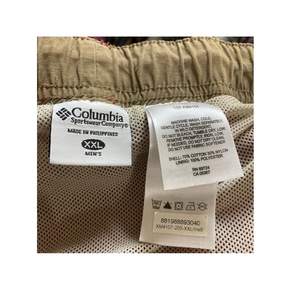 Columbia Cargo Rust Red Swim Hiking Lined Shorts Men’s 40 2XL Adjustable Belt - Picture 10 of 13